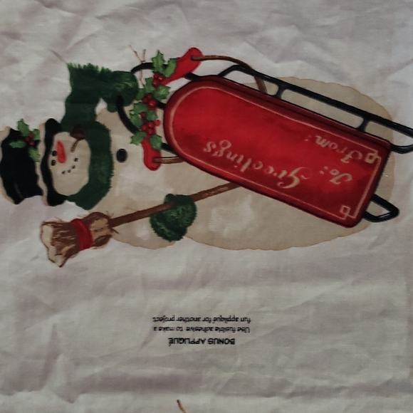 GLITZY FROSTY with Sled Door Panel Large Craft Fabric - Picture 4 of 5